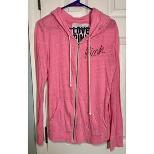 Victoria's Secret PINK, Pink Lightweight Zip Up Hooded Jacket, 2012, Large
